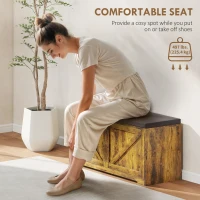 HOMCOM Shoe Storage Bench with Padded Seat, Entryway Bench Holds up to 352 lb, Shoe Organizer, 8 Pairs, Rustic Brown(m-6)