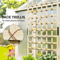 Outsunny Wooden Planter with Trellis, Raised Garden Bed with Wheels, Drainage Holes for Climbing Plants, Flowers, Nature Wood(m-4)