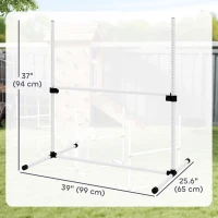 PawHut Set of 4 Dog Agility Training Equipment Adjustable Jump Bar Pet Exercise Kit with Carrying Bag (White)(m-3)