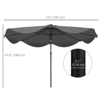 Outsunny Solar Patio Umbrella with LED and Tilt, Outdoor Market Table Umbrella Parasol with Crank, 10 x 10 ft, Dark Grey(m-3)
