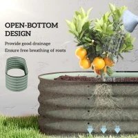 Outsunny 5 x 2 x 1.5 FT Galvanized Steel Raised Garden Bed, Metal Garden Bed Planter Box with Safety Edging, Green(m-5)