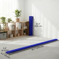 Soozier 7ft Folding Balance Beam, Gymnastics Beam with Wood Core, Blue(m-3)