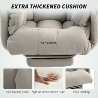 HOMCOM High Back Office Chair, Reclining Desk Chair with Footrest, High Resilience Foam, Rolling Wheels, Light Taupe Gray(m-5)