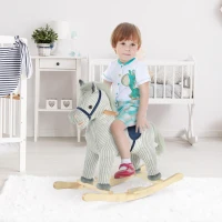 Qaba Kids Rocking Horse Plush Ride on Horse Toddle Rocker for 36-72 Months(m-10)
