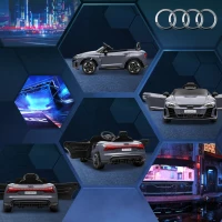 Aosom 12V Licensed Audi RS E-tron GT Kids Ride on Car with Remote Control, Suspension, Horn, Music, Lights, Gray(m-9)