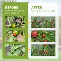 Outsunny 8' x 3' Crop Cage, Garden Plant Protector, with 3 Zippered Doors and 6 Ground Stakes, for Garden, Yard, Lawn, Black(m-4)