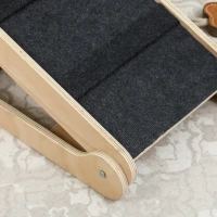 PawHut Dog Ramp for Bed Couch, Foldable Pet Ramp Height Adjustable 4 Levels from 14.75" to 24.5" for Cats and Small Dogs with Non-Slip Carpeted Surface, Natural(m-10)