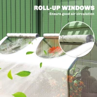 Outsunny Portable Mini Tunnel Greenhouse Garden Warm House with 2 Windows Steel Frame PE Cover, 47" x 24" x 24", White(m-5)