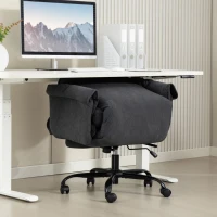 HOMCOM High Back Office Chair, Reclining Desk Chair with Footrest, High Resilience Foam, Rolling Wheels, Dark Gray(m-9)