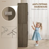 HOMCOM 72" Kitchen Pantry Cabinet, Farmhouse Storage Cabinet with 4 Doors, Drawer, 8 Door Shelves and Adjustable Shelf, Grey(m-7)