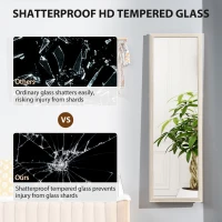 HOMCOM 64" x 21" Full Length Mirror, Standing, Wall-Mounted or Leaning Against Wall, for Bedroom, Living Room, White(m-7)