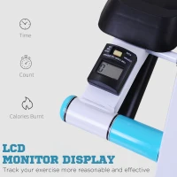 Soozier Height Adjustable Stair Stepper, Stepper Exercise Machine with Handlebar, LCD Monitor, Turquoise(m-6)