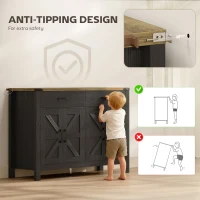 HOMCOM Sideboard Buffet Cabinet, Farmhouse Kitchen Storage Cabinet w/ 2 Drawers and Shelves for Living Room, Entryway(m-9)