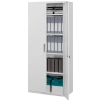 HOMCOM 71" Tall Garage Cabinet, Metal Storage Cabinet with 2 Doors, 4 Adjustable Shelves for Home Office, Study, Garage, White(m-2)
