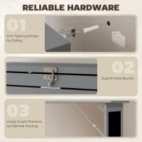 HOMCOM Fold-out Convertible Office Desk, Wall Mount Computer Desk with Blackboard and Side Shelf, Charcoal Grey(m-7)