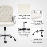 Vinsetto Office Chair, Computer Desk Chair with Adjustable Height and Tufted Back, Cream White(m-5)