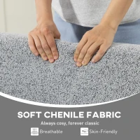 HOMCOM Accent Chair with Rubber Wood Frame, Wide Seat, Modern Chenille Bedroom Chair with Thick Cushion, Grey(m-6)