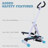 Soozier Height Adjustable Stair Stepper, Stepper Exercise Machine with Handlebar, LCD Monitor, Turquoise(m-9)