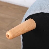 Qaba 2-Seat Linen Fabric and Wooden Frame Sofa Couch for Kids and Toddlers Ages 3-7, 11" High Seat, Grey(m-9)