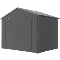 Outsunny 8' x 6' Portable Shed, Waterproof Bike Tent with Roll-up Zipper Door, Vent and Galvanised Metal Frame, Dark Grey(m-2)