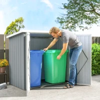 Outsunny 5' x 3' Metal Garden Storage Shed, Tool House with Double Doors for Backyard, Patio, Lawn(m-10)