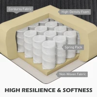 HOMCOM L Shaped Couch, L Shape Sofa with Chaise Lounge and Spring Cushion for Living Room, Bedroom, Charcoal Grey(m-5)