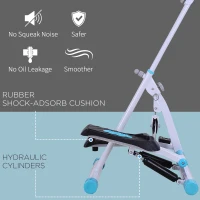 Soozier Height Adjustable Stair Stepper, Stepper Exercise Machine with Handlebar, LCD Monitor, Turquoise(m-7)