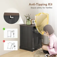 HOMCOM Side Table Set of 2, End Tables with Drawer and Cabinet, Nightstands for Small Spaces, Living Room, Black(m-9)