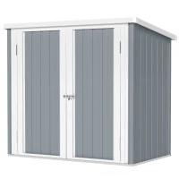 Outsunny 5' x 3' Metal Garden Storage Shed, Tool House with Double Doors for Backyard, Patio, Lawn(m-2)
