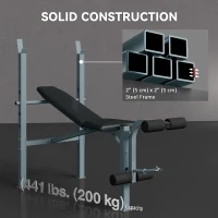 Soozier Incline Decline Weight Bench with Leg Extension and Barbell Rack, Adjustable Bench Press Weight Lifting Bench(m-6)