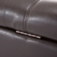 HOMCOM Storage Ottoman Bench, Foot Rest with Solid Wood Legs, 51 Inches PU Leather Storage Chest for Living Room, Brown(m-10)