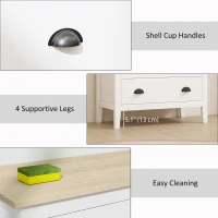 HOMCOM Chest of Drawers with Quiet Slides, Modern 3 Drawer Dresser for Bedroom, Closet, Living Room, Entryway, White(m-7)