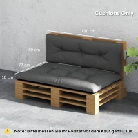 Outsunny 2 Seater Pallet Cushions Outdoor 3.9" Thick Replacement Cushions - Tufted Design for Garden, Patio, Black(m-3)