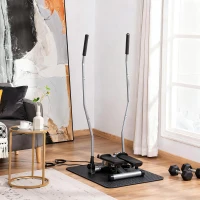 Soozier Twist Stair Stepper Exercise Machine with Rocking Handlebars, Cardio Climber Exercise Equipment with Hydraulic Resistance, LCD Display for Home Workout Exercise, Silver(m-1)