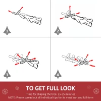 HOMCOM 7ft Artificial Christmas Tree Unlit Douglas Fir with Realistic Branches and 1346 Tips, Black Halloween Style(m-5)