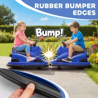 Qaba Bumper Car for Kids, 6V Battery Powered Bumping Car with 360 Degree Spin, Dual Motors, Music, for 3-8 Years, Blue(m-6)