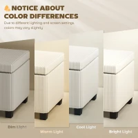 HOMCOM 47 Inches Storage Ottoman Bench, Foot Rest with Legs, End of Bed Bench, Corduroy Storage Chest for Living Room, Beige(m-8)