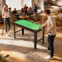 Soozier 55" Mini Pool Table, Pool Game Billiard Table Set with 2 Cues, 16 Balls, 2 Chalks, Triangle, Brush, Green(m-9)