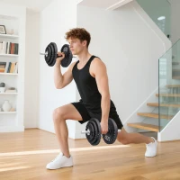 Soozier Adjustable Dumbbell Set, 2 in 1 Weights Dumbbells Set for Home Gym, 112lb Free Weights with Non-Slip Grip(m-8)