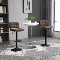 HOMCOM Bar Stools Set of 2, Swivel Counter Height Barstools with Adjustable Height, Back and Footrest, PU Leather Bar Chairs(m-8)