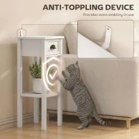 HOMCOM 2-Tier Side Table with Drawer and Shelf, End Table for Living Room and Hallway, White(m-7)