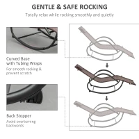 Outsunny Zero Gravity Rocking Lounge Chair, Patio Rocker w/ Removable Pillow, Recliner Seat for Indoor & Outdoor, Breathable Texteline, Brown(m-4)