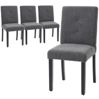 HOMCOM Modern Dining Chairs Set of 4, Kitchen Chairs with Rubberwood Legs and Padded Seat, Dark Grey(m-2)