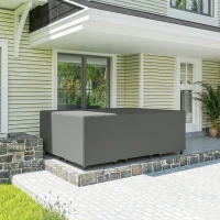 Outsunny Patio Furniture Covers, Waterproof, Windproof Anti-UV 600D Heavy Duty Oxford Fabric Outdoor Furniture Cover for Dining Table Chair Set, 108" x 80" x 35", Charcoal Grey(m-1)