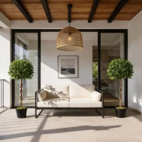 Outsunny 4FT Artificial Laurel Tree Set of 2, Lifelike Fake Plant with 564 Leaves, Potted Fake Plant for Home Office Decor, Green(m-6)