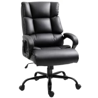 Vinsetto Ergonomic Heavy-Duty Office Chair with Adjustable Height, PU Leather, Rocker, 360° Swivel, 400lbs Capacity, Black(m-2)