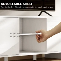 HOMCOM TV Stand for up to 55 Inch TV, Nordic Entertainment Center with 2 Cabinets and 2 Open Shelves for Living Room, White(m-6)