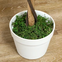 Outsunny 3FT Artificial Plant Pink Rose Floral Set of 2 in Pot, Fake Plant for Home Indoor Decor(m-10)