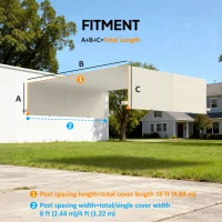 Outsunny 2 Pcs UV Protection Pergola Replacement Canopy, Pergola Shade Cover, Easy to Install, for 10' x 10' Pergola, Cream White(m-3)