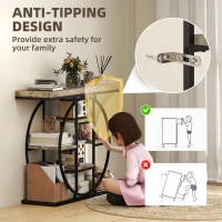 HOMCOM 39.4" Console Table with Storage Shelves, Industrial Sofa Table for Living Room, Hallway, Rustic Brown(m-6)